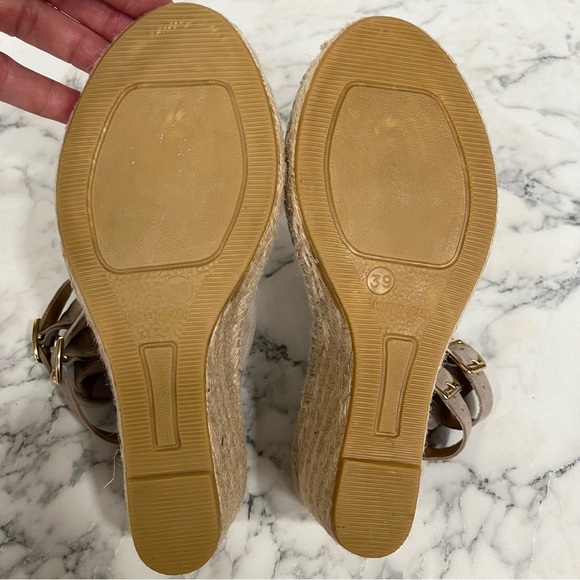 KANNA Tan Suede Wedge Buckle Espadrilles Slingback Platform Sandal US 8 EU 39 - Picture 12 of 12